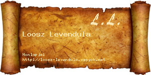 Loosz Levendula névjegykártya